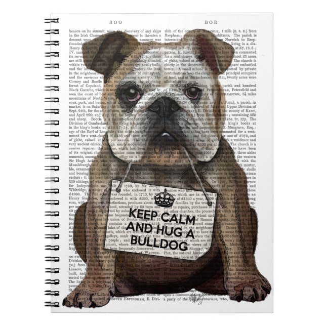 Hug a Bulldog Anteckningsbok (Framsidan)