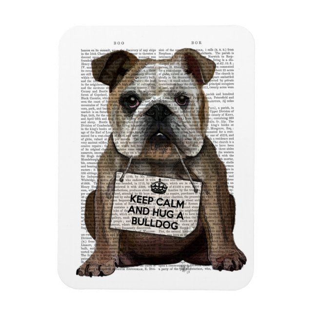 Hug a Bulldog Magnet (Vertikal)