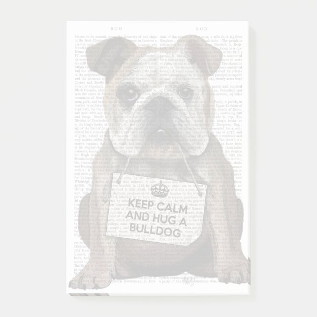 Hug a Bulldog Post-it Block (Framsida)