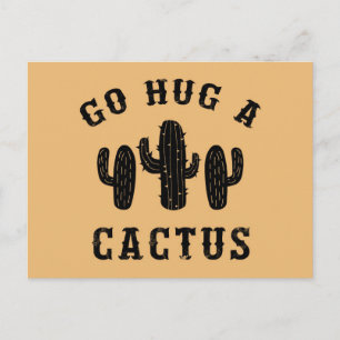 Hug A Cactus Funny Offensive Soutay Vykort