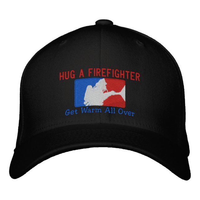 Hug A Firefighter Humous Anpassningsbar Embroidery Broderad Keps (Framsida)