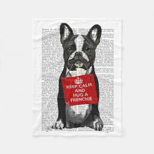 Hug a Frenchie Fleecefilt (Framsidan)