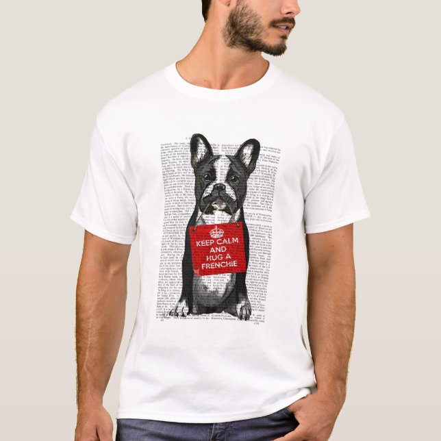 Hug a Frenchie T Shirt (Framsida)