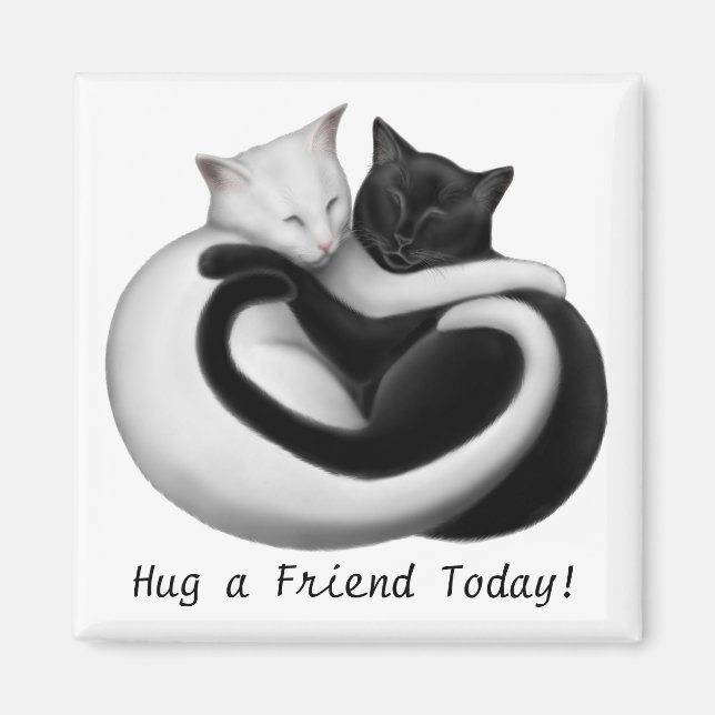 Hug a Friend Cats Magnet (Framsidan)