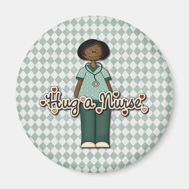 Hug a Friendly Smiling Nurse Magnet (Framsidan)