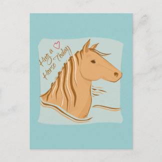 Hug A Horse Postcard Vykort
