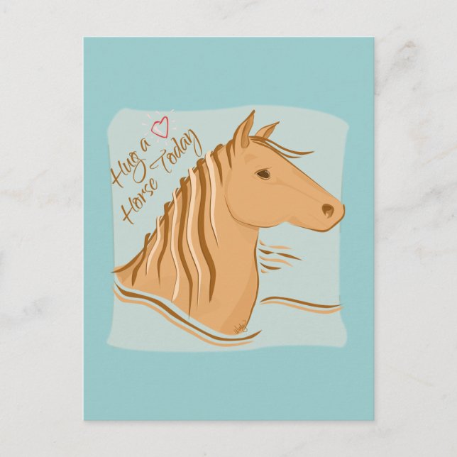 Hug A Horse Postcard Vykort (Framsida)