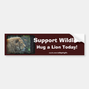 HUG A LEJON Wildlife Supporter Roligt Bumper Stick Bildekal