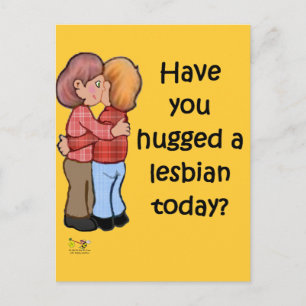 Hug A Lesbisk Vykort