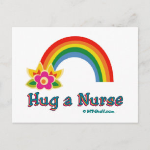 Hug a Nurse Rainbow Vykort
