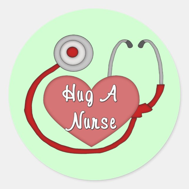 Hug A Nurse! Runt Klistermärke (Framsida)