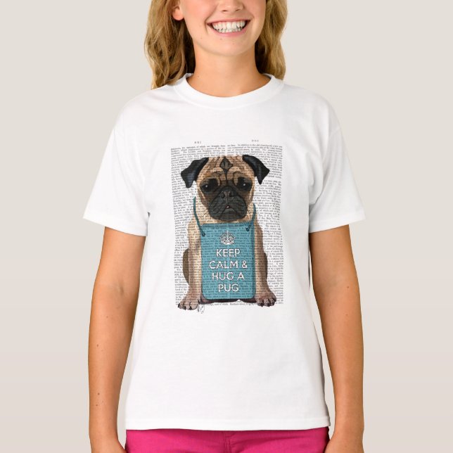 Hug a Pug T Shirt (Framsida)