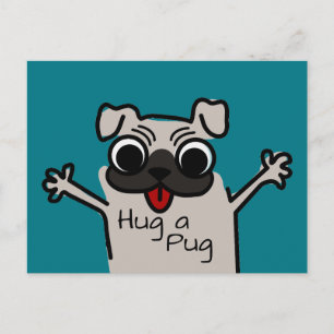 Hug a Pug Vykort