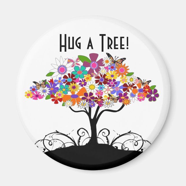 Hug a Träd Fridge eller Locker Magnet (Framsidan)