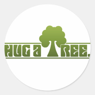 Hug a Träd Runt Klistermärke