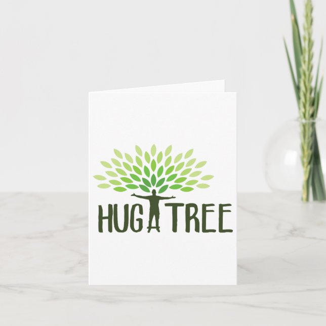 Hug A Träd - Tree hugger Earth Day Spara Earth The Kort (Framsida)
