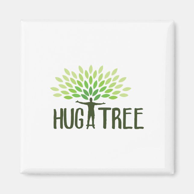 Hug A Träd - Tree hugger Earth Day Spara Earth The Magnet (Framsidan)
