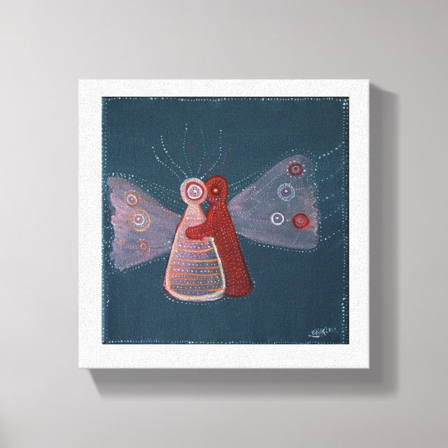 Hug-abstrakt som målar Wrapped Canvas (Framsida)