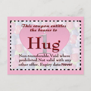 Hug Coupon-vykort Vykort