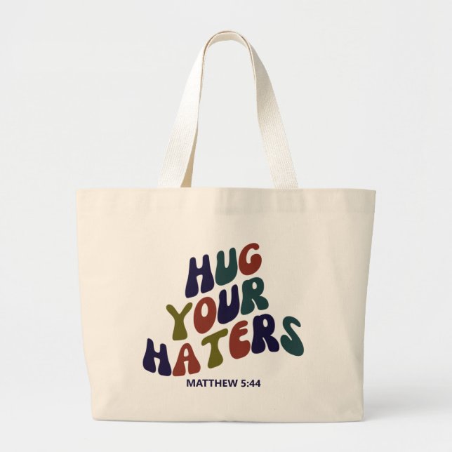 Hug din Haters Matthew 5:44 Jumbo Tote Bag Jumbo Tygkasse (Framsidan)