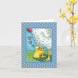 HUG DIN MOMMA, BABY CHICK KÄRLEK MOR HEN Blank Kort