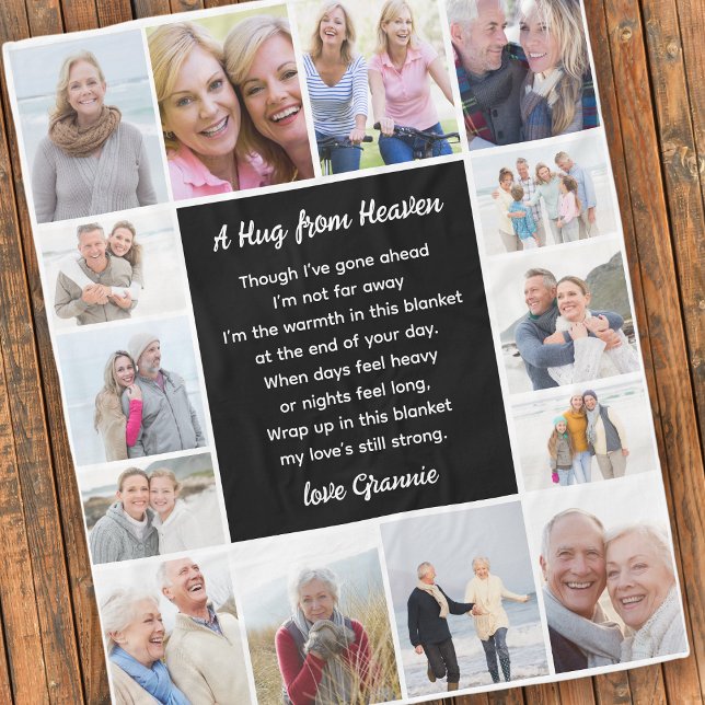 Hug från Heaven Photo Collage Sympathy Fleecefilt (Skapare uppladdad)