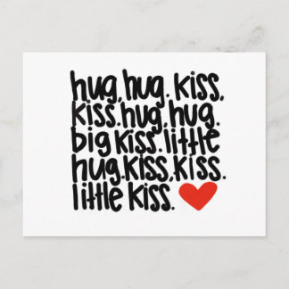 Hug kram. Kiss-vykort Vykort