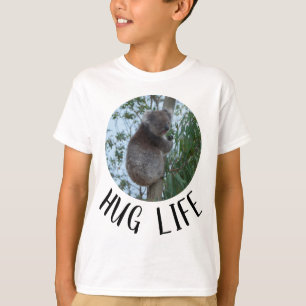 Hug Life Cute Funny Koala i Träd T Shirt