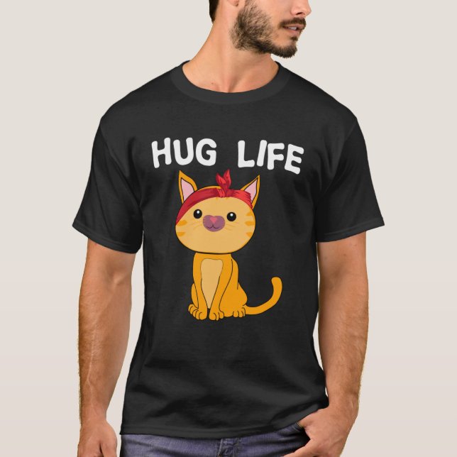 Hug Life Cute Kitten Cat Music Festival Free Hugs T Shirt (Framsida)