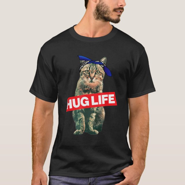Hug Life Kattunge Thug Gangsta Kattunge T Shirt (Framsida)
