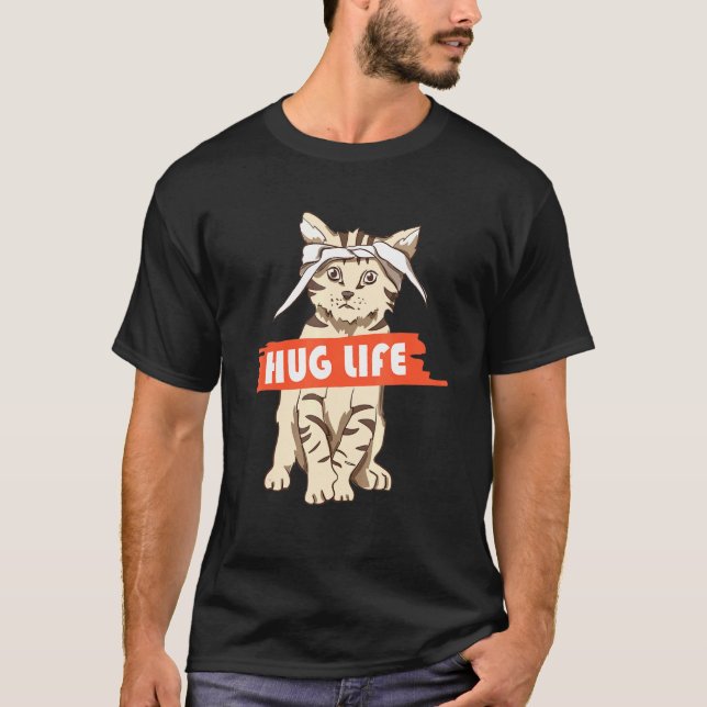 Hug Life Kitten Cat Music Festival Touchy Free Hug T Shirt (Framsida)