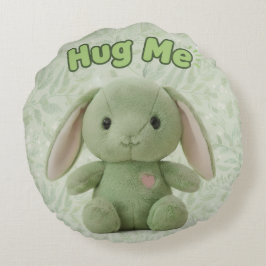 Hug Me Bunny Round Throw Pillow Rund Kudde