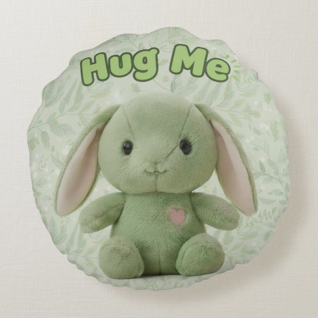 Hug Me Bunny Round Throw Pillow Rund Kudde (Baksidan)