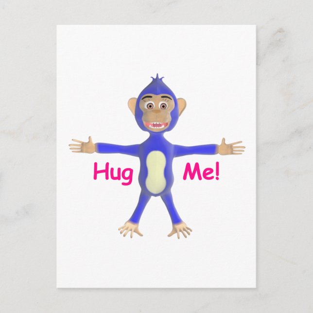 Hug Me Chimp Vykort (Framsida)