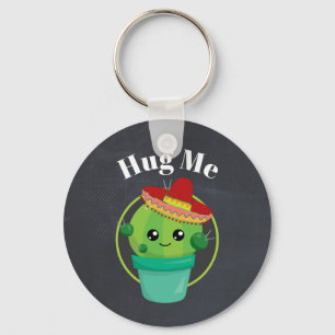 Hug Me Cute Cactus in a Sombrero Nyckelring