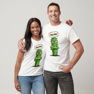 Hug Me Funny Angry Cactus T Shirt