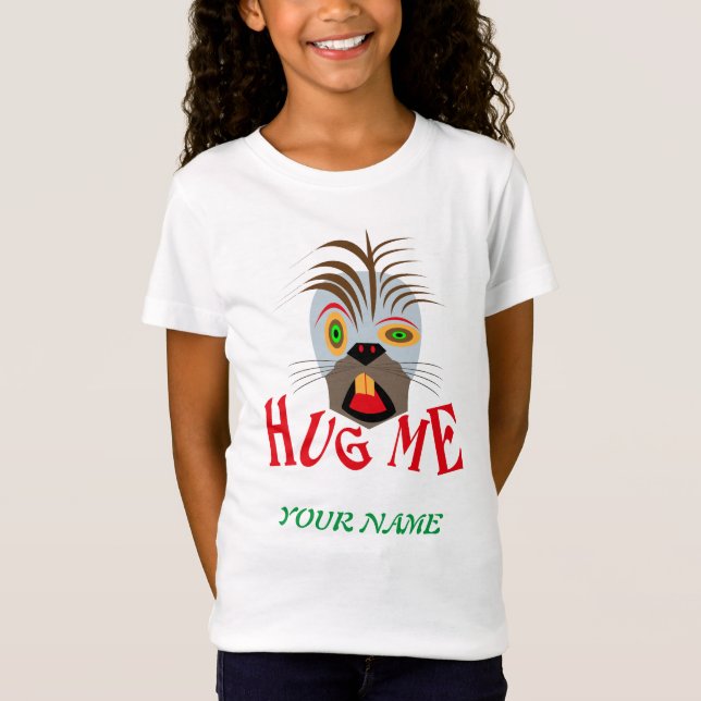 HUG ME FUNNY BEAVER TECKNAD T SHIRT (Framsida)
