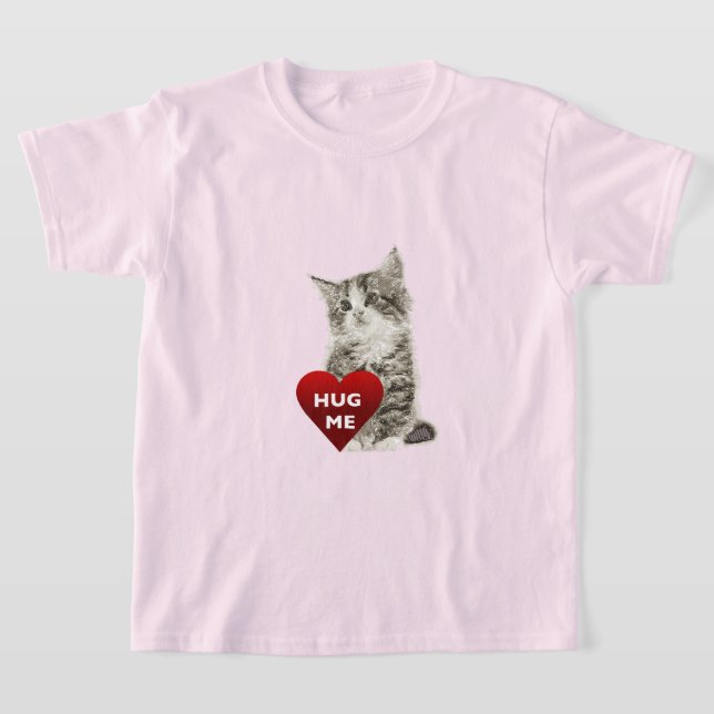 Hug Me - Girls grundläggande T-Shirt (Laydown)