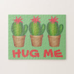 Hug Me Grönt Cactus Cacti Cactuses Poted Plant Pussel<br><div class="desc">Pussel-symbolen är en originalmarkör som illustrerar en rad krukväxter av kruka grönt. Denna illustration finns även på andra produkter. Ser du inte vad du är tittar för? Behöver du hjälp med anpassning? Kontakta Rebecca för att få något designat bara för dig.</div>