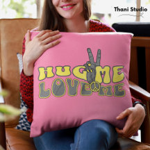 Hug Me Kärlek Me Fredstecken Vintage Retro Valenti