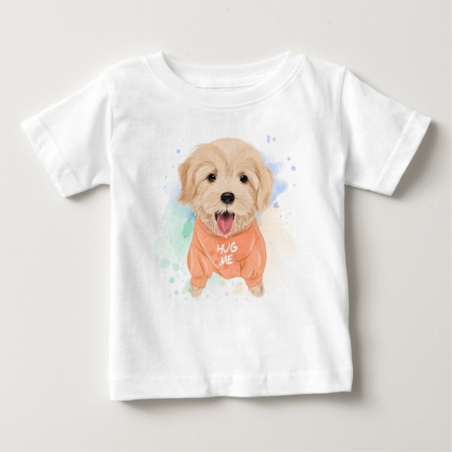 Hug Me Puppy Baby T-Shirt (Framsida)