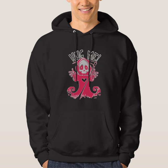 Hug Me Rosa Grimreaper Hoodie (Framsida)