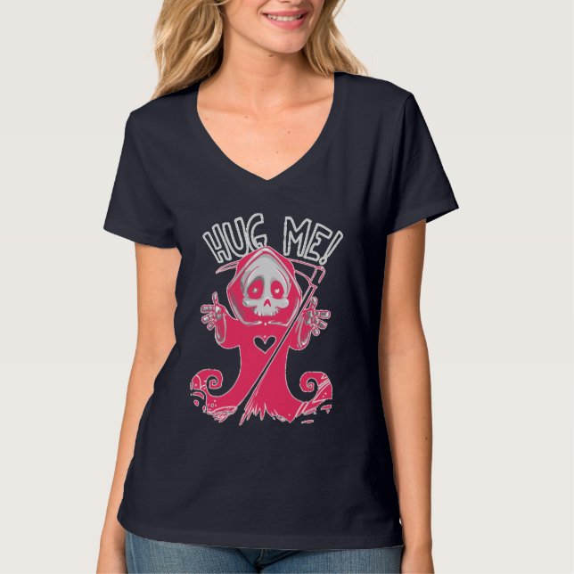 Hug Me Rosa Grimreaper T Shirt (Framsida)