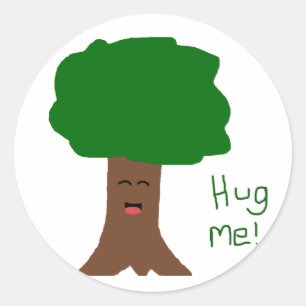 Hug Me Träd Sticker Runt Klistermärke