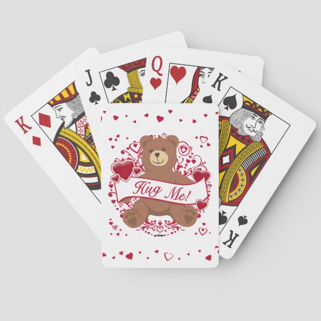 Hug mig! Alla hjärtans dag-Nalle Spel Kort (Baksidan)