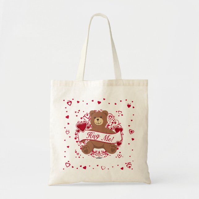 Hug mig! Alla hjärtans dag-Nalle Tygkasse (Framsidan)
