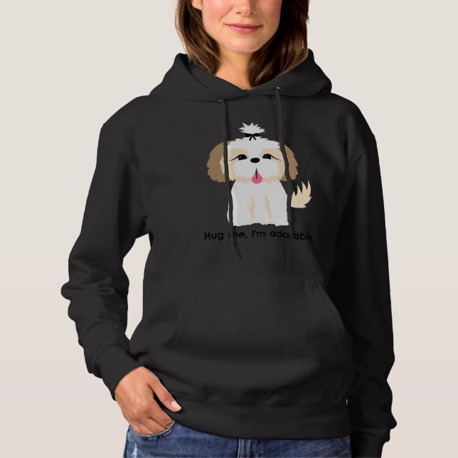 Hug mig i Cute Shih Tzu Wbow T Shirt (Framsida)
