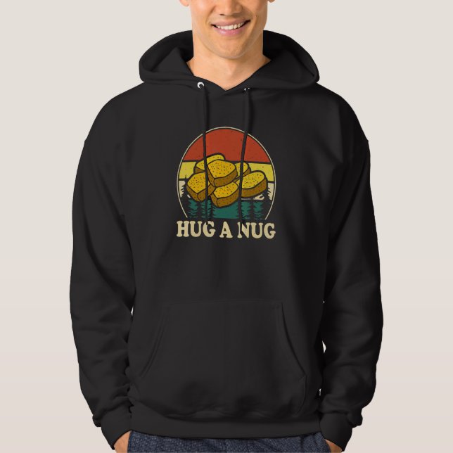 Hug Nug Chicken Nugget Fried Chicken   Boys Girls  Hoodie (Framsida)