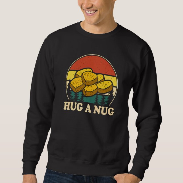 Hug Nug Chicken Nugget Fried Chicken  Boys Girls K Lång Ärmad Tröja (Framsida)