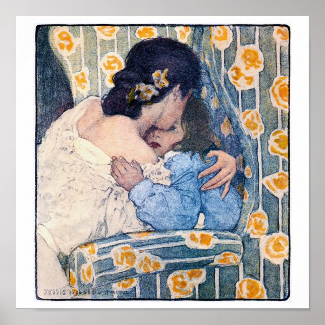 Hug och Kiss, Jessie Willcox Smith Poster (Framsidan)
